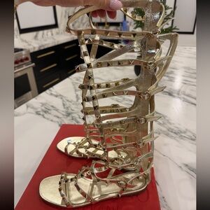 Valentino Garavani Gold Gladiator Sandals